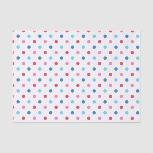 Blue, Red, Pink Polka Dot Seidenpapier (Vorderseite)