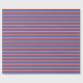 Blue Red Pink Retro Stripe Gift Wrap Pattern Geschenkpapier (Flach)