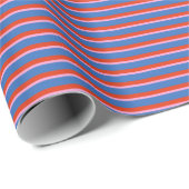 Blue Red Pink Retro Stripe Gift Wrap Pattern Geschenkpapier (Rolleneckpunkt)