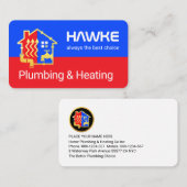 Blue Red Plumbing Heating Pipe Frame Visitenkarte (Vorne/Hinten)