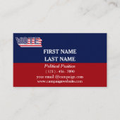 Blue & Red Political Campaign Visitenkarte (Vorderseite)