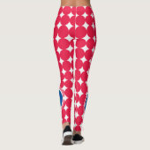 Blue & Red Polka Dot Monogram Leggings (Rückseite)