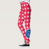 Blue & Red Polka Dot Monogram Leggings (Links)
