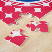 Blue & Red Polka Dot Monogram Puzzle (Seite)