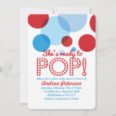 Blue Red Ready to Pop Baby Dusche Einladung (Vorderseite)