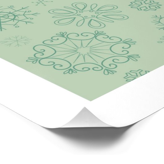 Blue & Red Retro Weihnachtsschmuck Poster (Ecke)