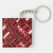 Blue & Red Rock Pop R & B Music Text Schlüsselkett Schlüsselanhänger (Rückseite)