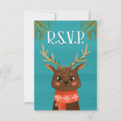 Blue Red RSVP Card Einladung (Vorderseite)