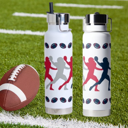 Blue, Red & Silver Patriot Football Player Figur Trinkflasche