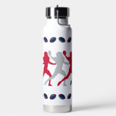 Blue, Red & Silver Patriot Football Player Figur Trinkflasche (Links)