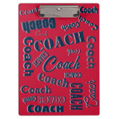 Blue Red Silver Personalisiert Coach Geschenk Name Klemmbrett (Vorderseite)