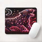 Blue + Red Spotted Leopard On Thick Laptop Tablet Mousepad (Mit Mouse)