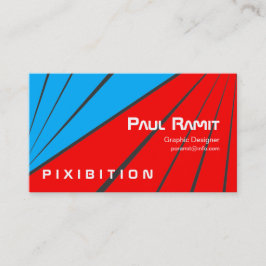 Blue Red Strip Sport Business Card mit QR-Code 1 Visitenkarte