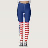 Blue & Red Stripes Trump 2024 Leggings (Vorderseite)