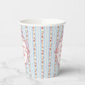 Blue & Red Vintage Fancy Floral Bridal Shower Pappbecher (Links)