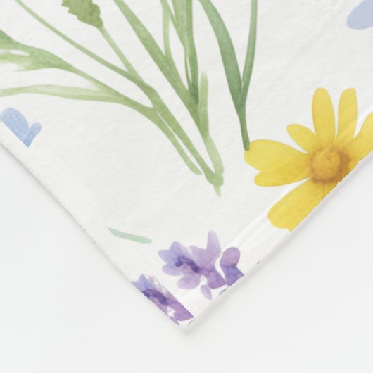 Blue Red Watercolor Wildflower Fleecedecke (Ecke)