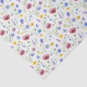 Blue Red Watercolor Wildflower Seidenpapier (Ausschnitt)