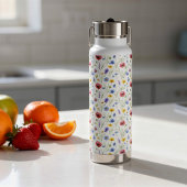 Blue Red Watercolor Wildflower Trinkflasche