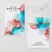 Blue Red Wcolor Gold Earring Display Card Visitenkarte (Vorne/Hinten)
