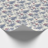 Blue & Red Weihnachtsmann Toile Geschenkpapier (Ecke)