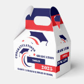 Blue Red White Abschluss 2025 Custom Gastgeschenk Geschenkschachtel (Rückseite)