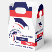 Blue Red White Abschluss 2025 Custom Gastgeschenk Geschenkschachtel (Geöffnet)