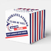 Blue Red White Abschluss 2025 Custom Party Geschenkschachtel (Rückseite)