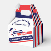 Blue Red White Abschluss 2025 Custom Party Geschenkschachtel (Rückseite)