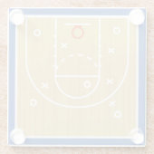 Blue Red White Basketball Sport Glasuntersetzer (Rückseite)