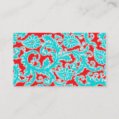 Blue Red White Damask Platzkarten (Rückseite)