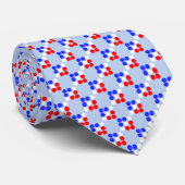 Blue red white dotted pattern on light blue krawatte (Gerollt)