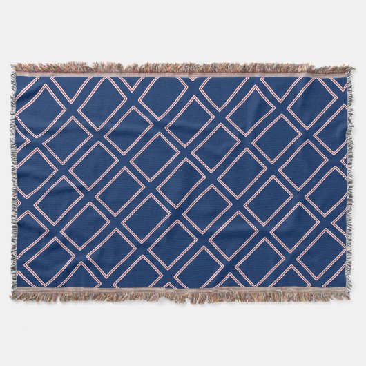 Blue Red White Patriotic Geometric Pattern 4. Juli Decke (Vorderseite)
