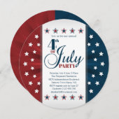 Blue Red White Stars und Banner Amerikanische Unab Einladung (Vorne/Hinten)