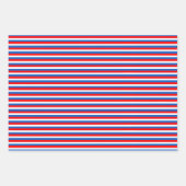 Blue Red White US Flagge Wrapping Paper Geschenkpapier Set (Vorderseite 2)