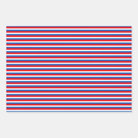 Blue Red White US Flagge Wrapping Paper Geschenkpapier Set (Vorderseite 2)