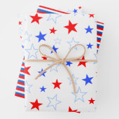 Blue Red White US Flagge Wrapping Paper Geschenkpapier Set (Beispiel)