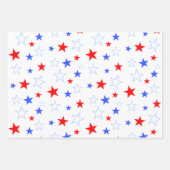 Blue Red White US Flagge Wrapping Paper Geschenkpapier Set (Vorderseite)