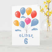 Blue Red Yellow Balloons Boy Birthday Card Karte (Gelbe Blume)