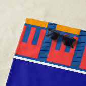Blue + Red Yellow Geo Trim Beach Handtuch (Beispiel)