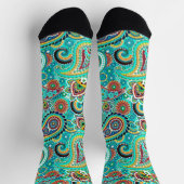 Blue Red Yellow Paisley Socken (Oben)
