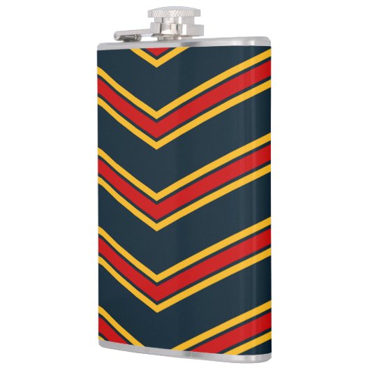 Blue Red Zickzack Stripes Cutting Board Flachmann (Links)