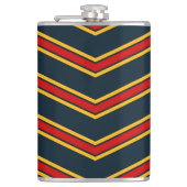 Blue Red Zickzack Stripes Cutting Board Flachmann (Vorderseite)