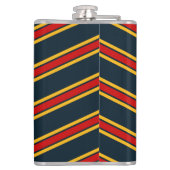 Blue Red Zickzack Stripes Cutting Board Flachmann (Rückseite)