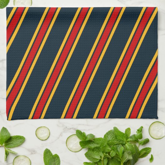 Blue Red Zickzack Stripes Cutting Board Geschirrtuch (Gefaltet)