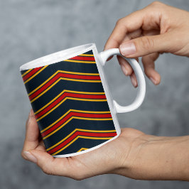 Blue Red Zickzack Stripes Cutting Board Kaffeetasse