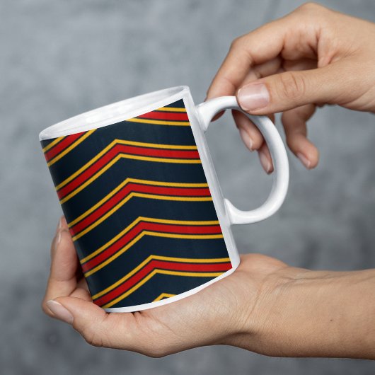 Blue Red Zickzack Stripes Cutting Board Kaffeetasse