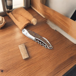 Blue Red Zickzack Stripes Cutting Board Kellnermesser