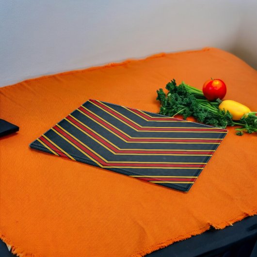 Blue Red Zickzack Stripes Cutting Board Schneidebrett