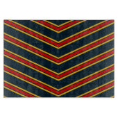 Blue Red Zickzack Stripes Cutting Board Schneidebrett (Vorderseite)