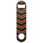 Blue Red Zickzack Stripes Cutting Board Speed Flaschenöffner (Rückseite)
